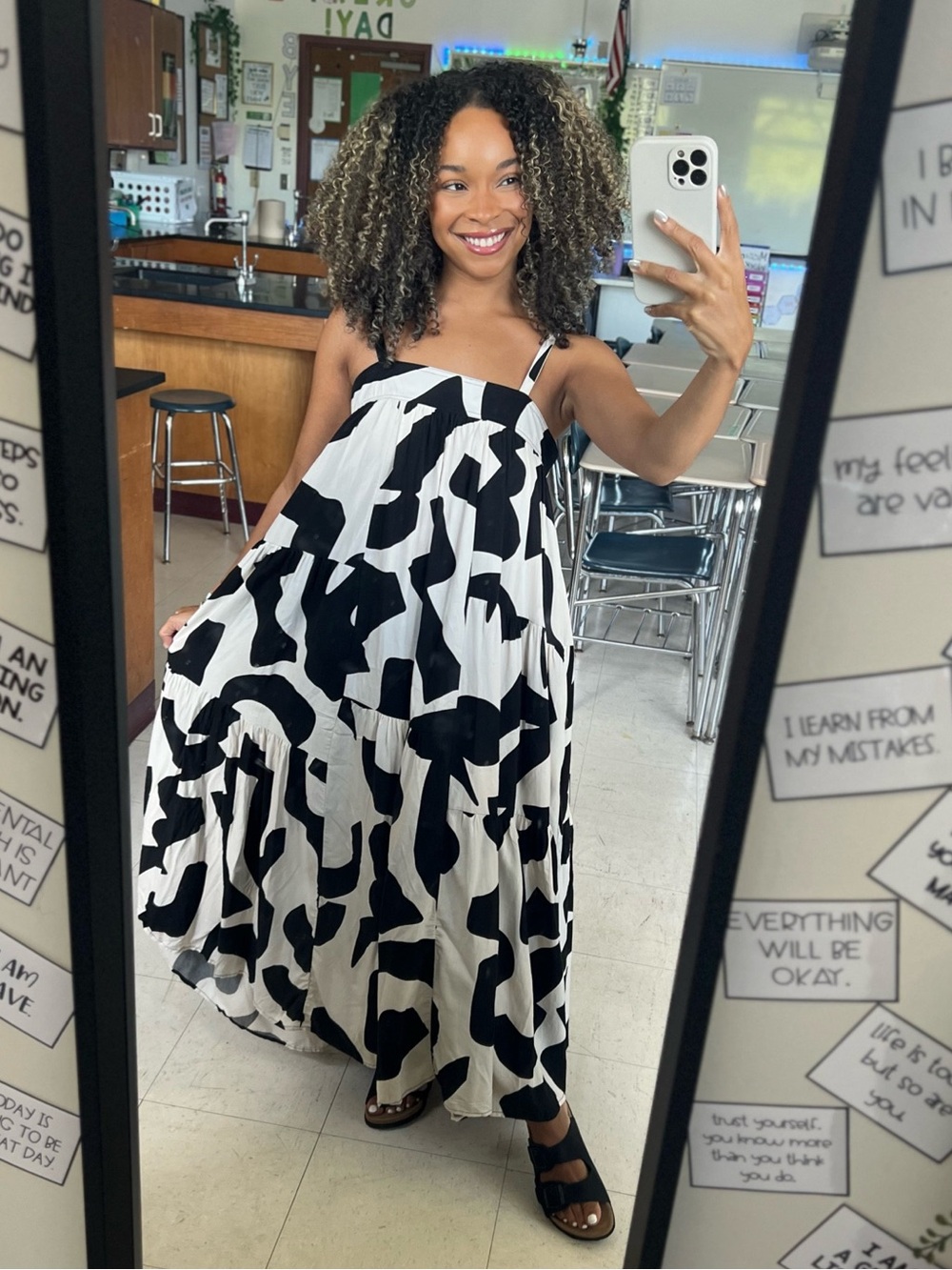 Anthropologie x Abel the Label Abstract Print Flowy Boho Maxi Dress